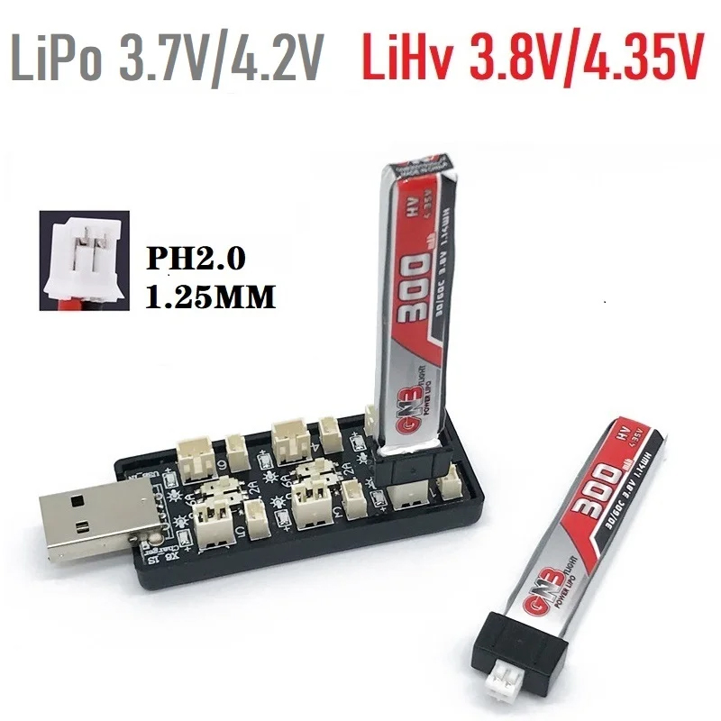 6CH USB 1S LiPo/LiHv 3.7V/4.2V - огляд і ціна Drone Battery Plate