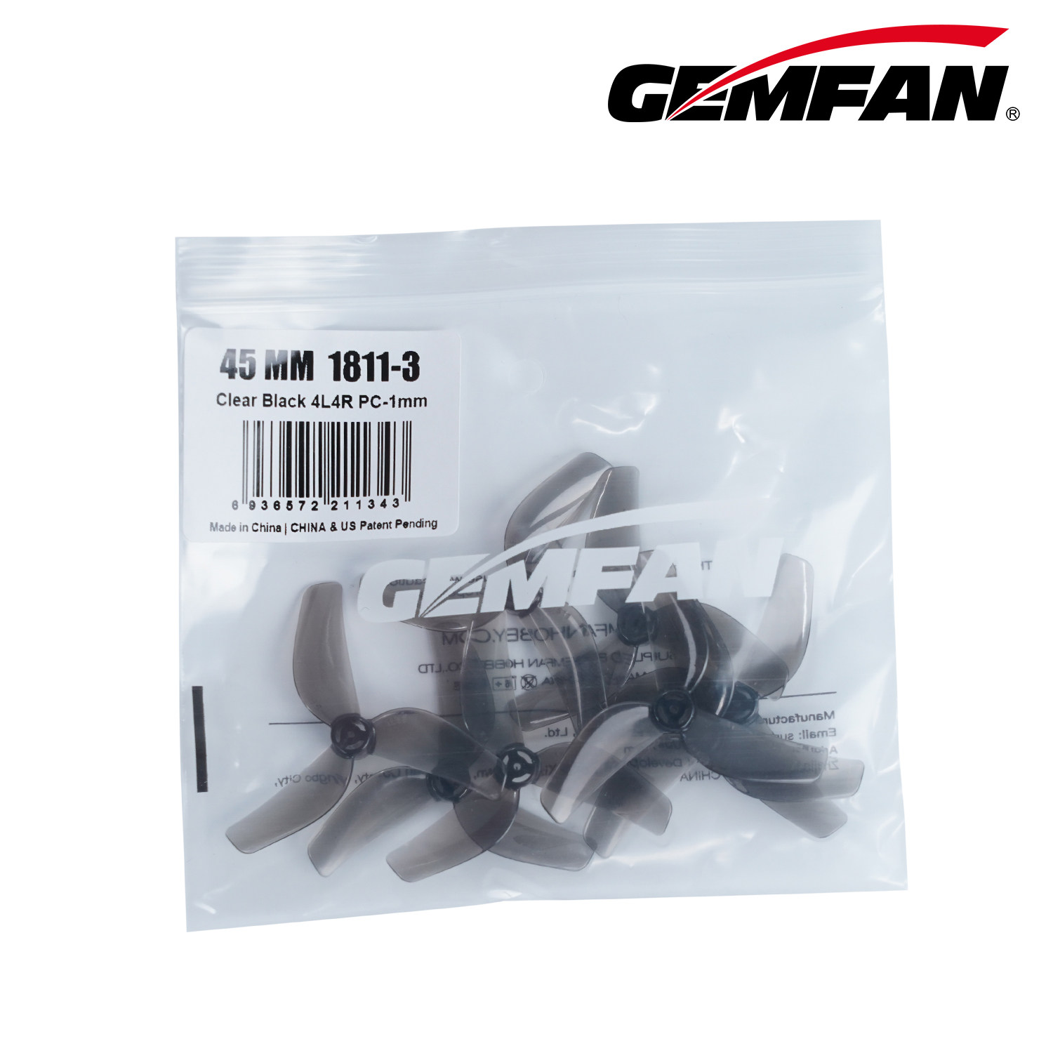 4 Pack Gemfan 1811 45mm 3-Blad - огляд і ціна Drone Battery Bag