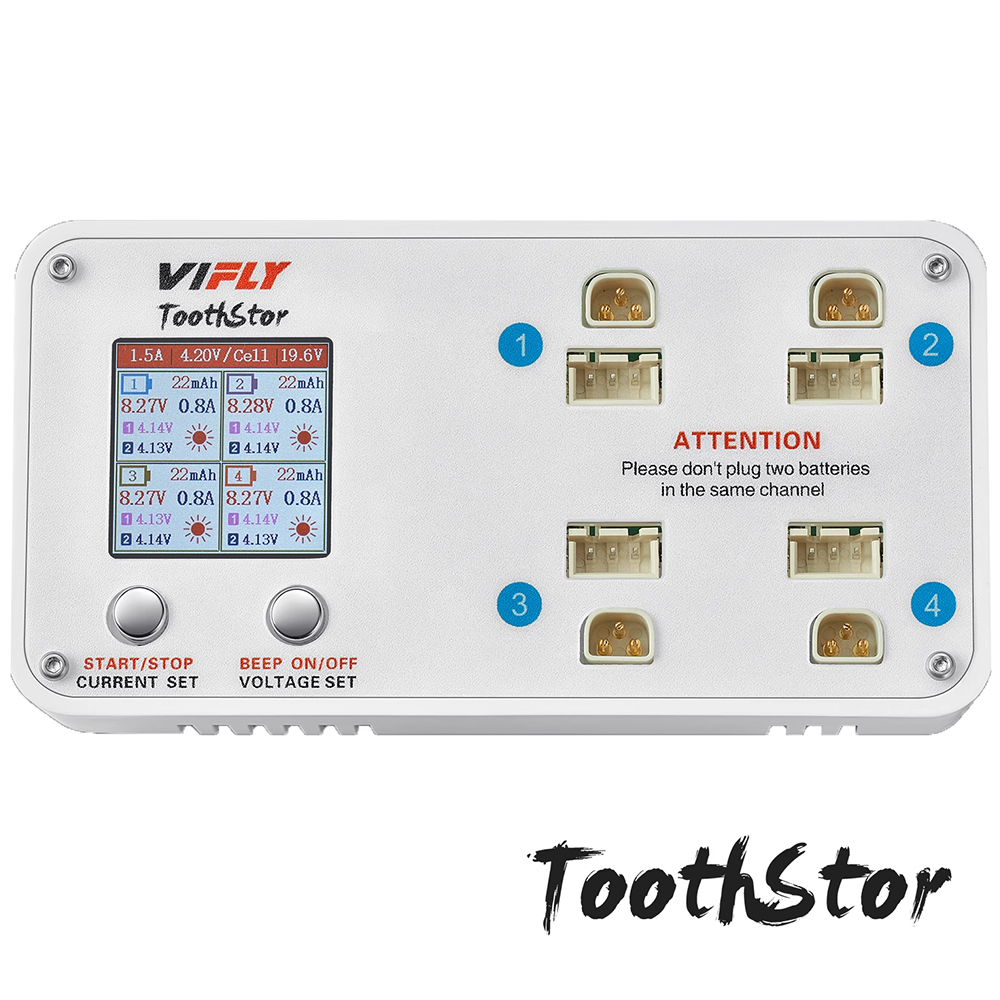 VIFLY Toothstor 4 Channel 2S L - огляд і ціна Drone Battery Balance Charger