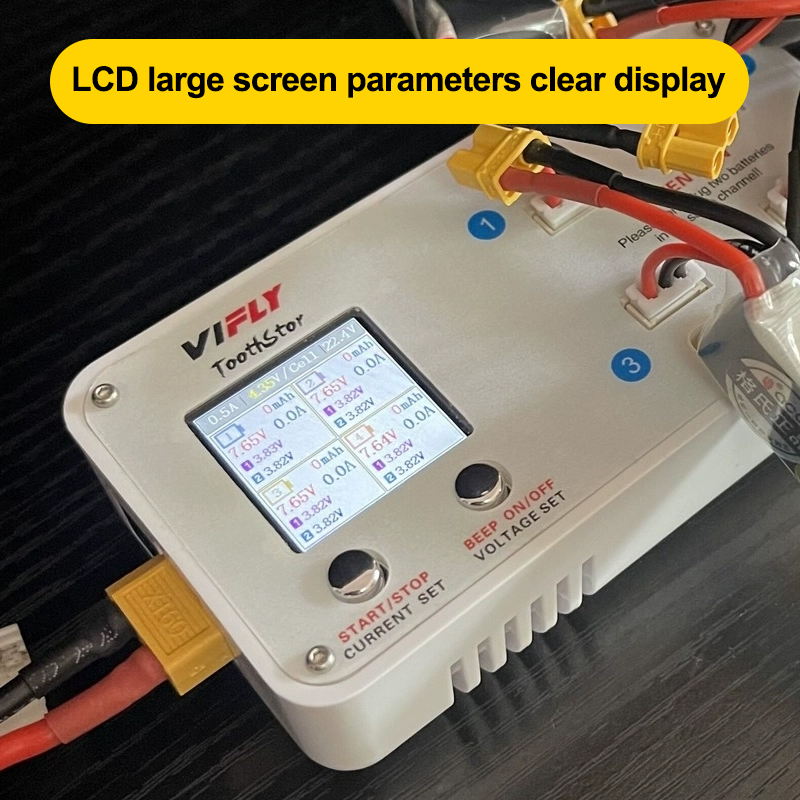 VIFLY Toothstor 4 Channel 2S L - огляд і ціна Drone Battery Balance Charger
